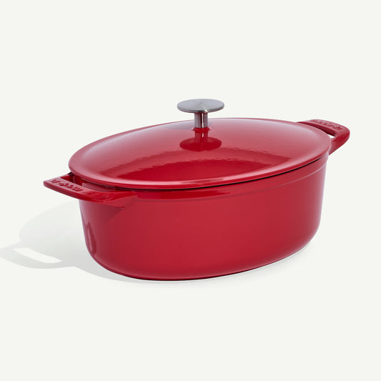 Enameled Cast Iron Oval Dutch Oven